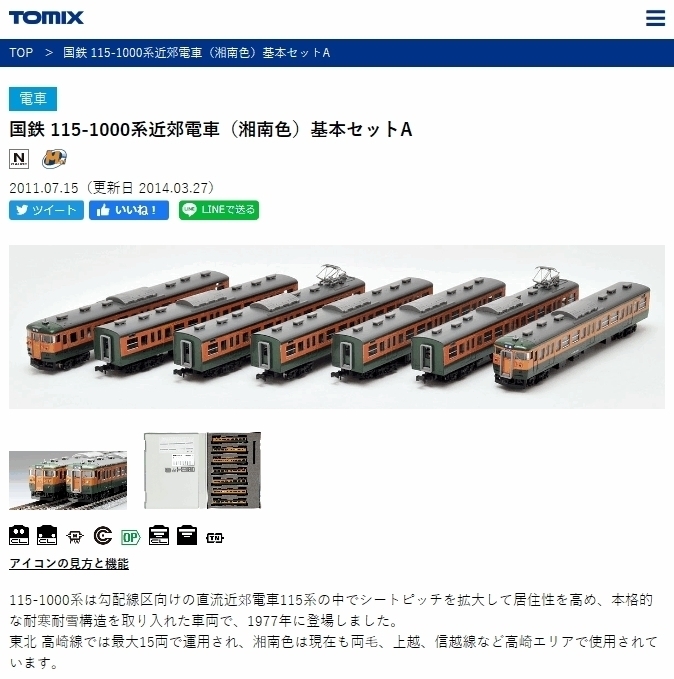 TOMIX 115-1000系近郊電車 （湘南色） 基本セットA 7両＋基本セットB 4